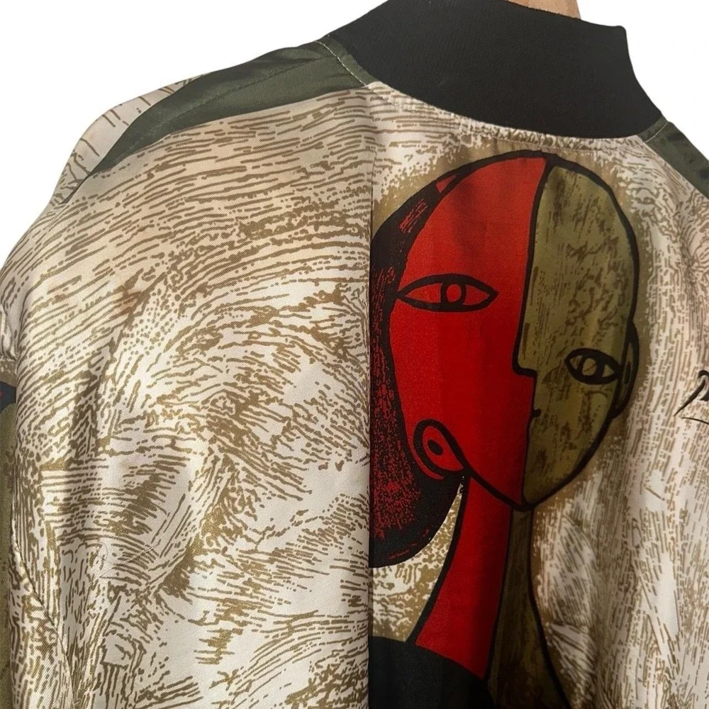 Chardin Women's Picasso Abstract Art Windbreaker Jacket Vintage 80's, XL